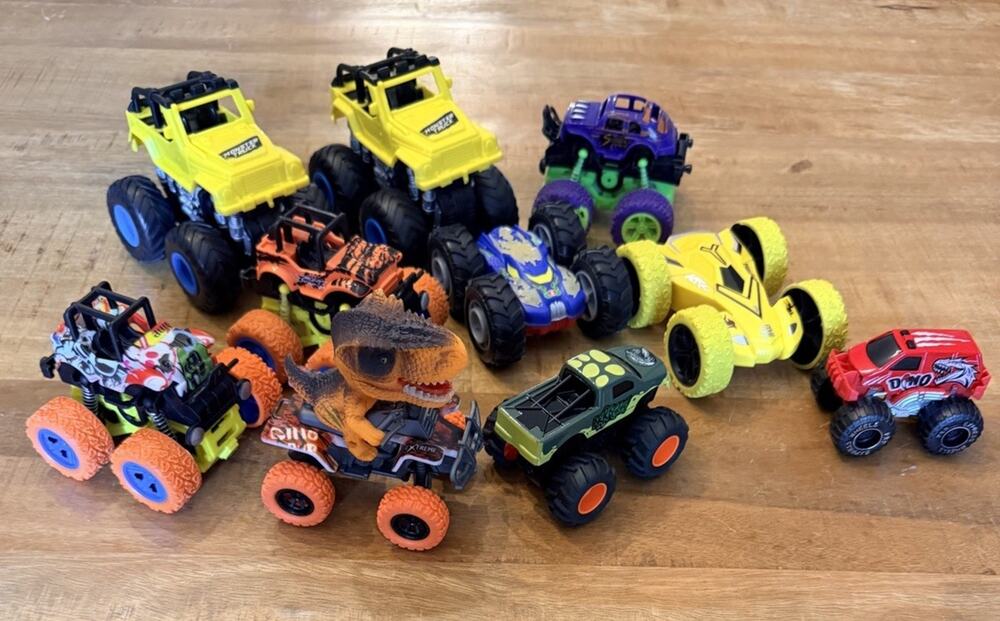 Big Bundle Of 10 Ten Monster trucks Stunt Cars